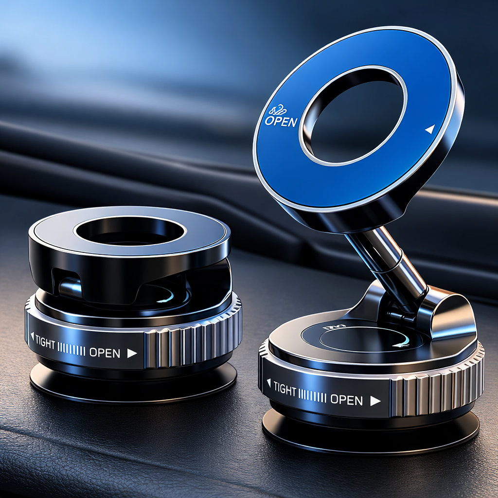 Magnetic Car Phone Mount – 360° Adjustable Vacuum Suction Holder